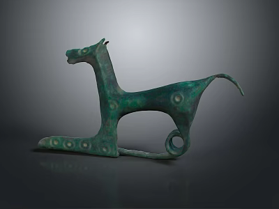 Vintage Bronze Horse Shaped Decorative Ornament For Home Living Decoration 3d model