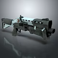 Futuristic Sci Fi Weapon With Gray And White Design And Tactical Components 3d model