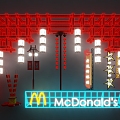 Modern neon light gate outdoor net red luminous gate head scenic gate entrance billboard neon street lamp 3d model