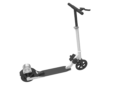 Electric Scooter Modern Design With Adjustable Handlebar Black Wheels and Pedal 3d model