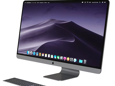 Sleek All in One Desktop Computer With Natural Landscape Screen And Wireless Keyboard 3d model