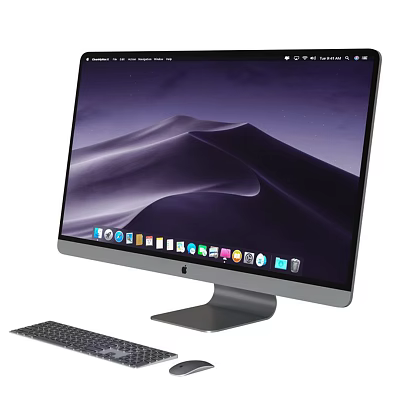 Sleek All in One Desktop Computer With Natural Landscape Screen And Wireless Keyboard 3d model