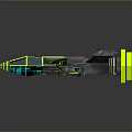 Futuristic Cosmic Spaceship With Green Black Geometric Patterns And Aerodynamic Structure
