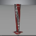 Modern Red And Silver Tall Vase With Geometric Patterns And Stable Base
