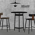 Leisure Table and Chair Negotiation Table and Chair Bar Stool 3d model