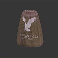 Olive Green Drawstring Bag Featuring American Eagle Outfitters Logo And White Eagle Graphic 3d model