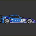 Blue Race Car With GAMET OIL Decals Rear Wing And Sporty Design