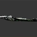 3D Terrain Model with Snow Covered Peaks Green Valleys and Blue Lake Detailed Topographic Relief