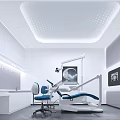 Modern Dental Clinic Interior With Dental Chair Display Screen And Medical Equipment