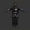 3D Combat Character Model With Tactical Gear Goggles And Outstretched Arms