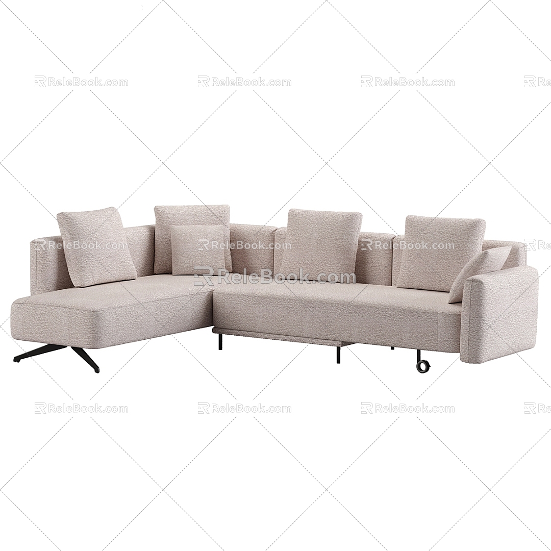 Simple double sofa 3d model