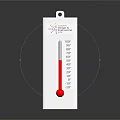 Liquid In Glass Thermometer With White Scale And Red Liquid Column Hanging Design