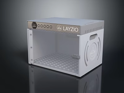 LAYZIO White Storage Cabinet With Door Grid Shelf And Top Control Buttons 3d model