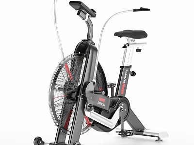 Modern Black Red Exercise Bike With Fan Resistance For Home Gym Workout 3d model
