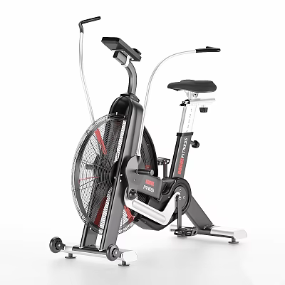 Modern Black Red Exercise Bike With Fan Resistance For Home Gym Workout 3d model