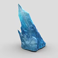 Blue Ice Crystal Scene Component With Pointed Top And Textured Surface 3d model