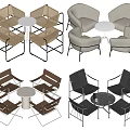 Stylish Table and Chair Sets With Rattan Fabric and Metal Frame Designs