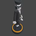 Elegant Cat Like Game Character Wearing Black Suit Top Hat And Cane
