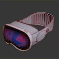Modern VR Headset With White Frame And Colorful Display Screen Design