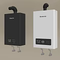 Modern Wall Mounted Water Heaters with Digital Display in Black and White