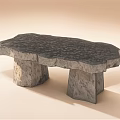 Natural Stone Leisure Chair With Irregular Shape And Gray Textured Surface