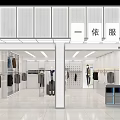 Stylish Modern Clothing Store Interior With Clothing Racks Display Areas And Mannequins