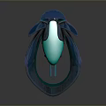 Futuristic Turquoise Streamlined Vehicle With Wing Like Structures And Shiny Surface