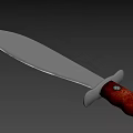 Tactical Combat Weapon Knife with Sharp Silver Blade and Red Wooden Handle
