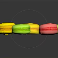 Colorful Macarons On Shiny Black Background Display As Sweet Delicious Dessert