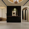 Elegant Modern Living And Dining Room Interior With Chandelier Coffee Table And TV Wall