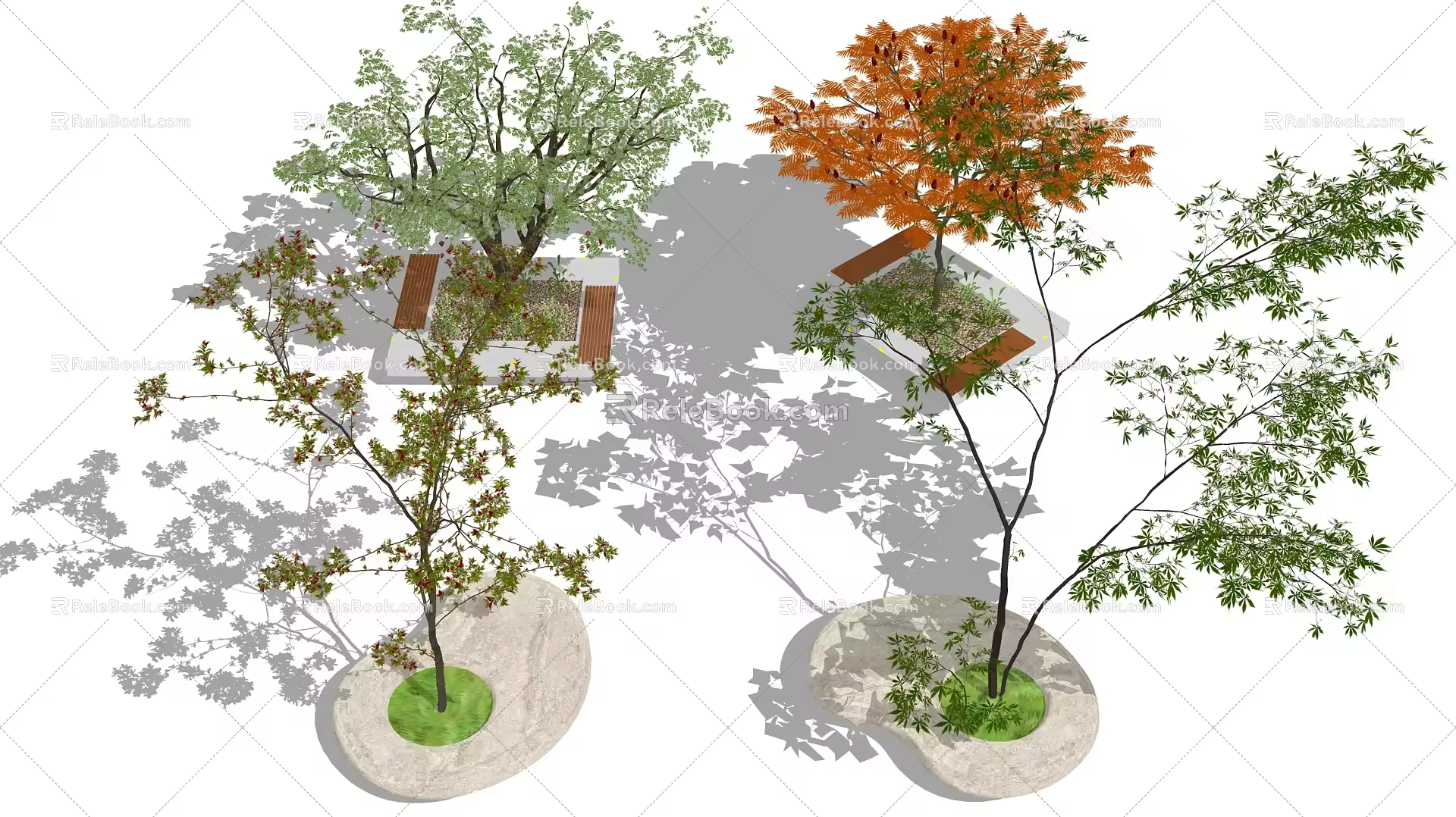 Modern Tree Pool Tree Pool Landscape Tree Pool Bench 3d model