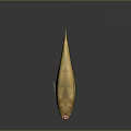 Golden Yellow Fish With Transparent Body Parts Shiny Scales And Reflection On Dark Background