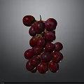 Fresh Ripe Red Grapes Bunch With Juicy Berries On Dark Background