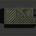 Green Industrial Device With Ventilated Grilles And Labeled Panels On Dark Surface