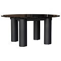 daen black glass round table 18w 3d model