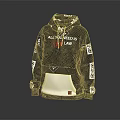 Hooded Sweatshirt with All You Need Is Law Text and Graphic Prints in Black White