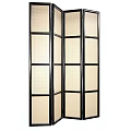 Modern Folding Room Divider Screen with Black Frame and White Mesh Panels 3d model