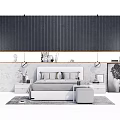 Modern Background Double Bed Simple Double Bed 3d model