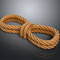 Durable Brown Rope With Practical Knot For Daily Household Use 3d model