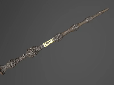 Intricate Handcrafted Magic Wand With Detailed Carvings And Decorative Design Elements 3d model