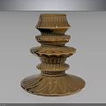 Ornate Copper Candle Holder With Layered Fluted Design And Decorative Base