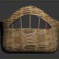 Handwoven Wicker Storage Basket For Household Use With Sturdy Handles And Decorative Design