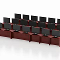 Curved Conference Tables With Computers For Modern Office Meeting Setups