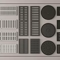 Road Infrastructure Components Featuring Various Drainage Grates And Manhole Covers 3d model