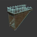 Brick Structure Building with Metal Railing on Top and Stone Staircase Design