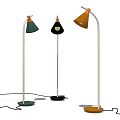 Modern Floor Lamps With Colorful Shades And Diverse Base Colors For Home Decor