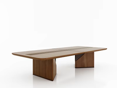 Modern Wooden Conference Table With Unique Legs And Sleek Surface Design 3d model