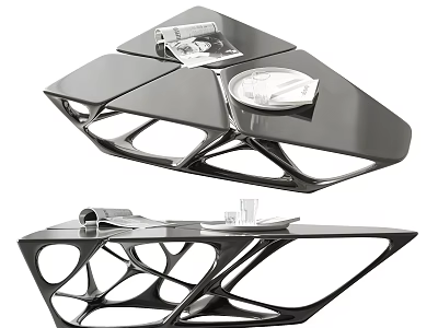 Modern Coffee Table With Unique Geometric Frame And Hollow Out Structure Design 3d model