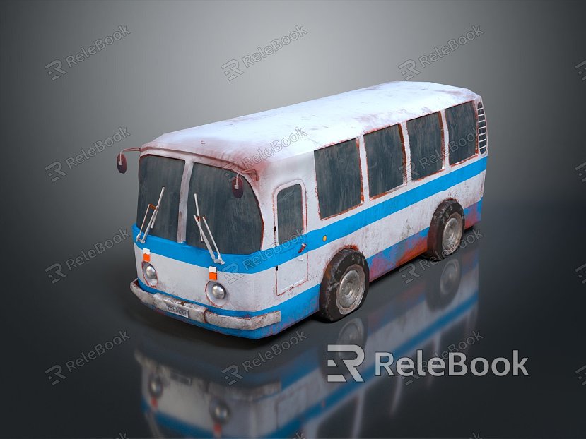 Hyundai Bus School Bus Van Box Car model