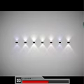 Modern Wall Lamps With Colorful Light Projection Arranged In A Row
